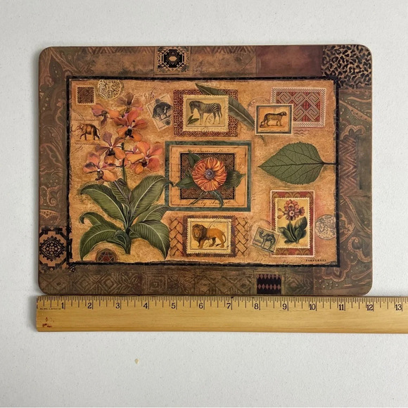 Pimpernel Lunch Placemats African Theme Cork Backed Set of Four Animal Safari - Picture 7 of 9